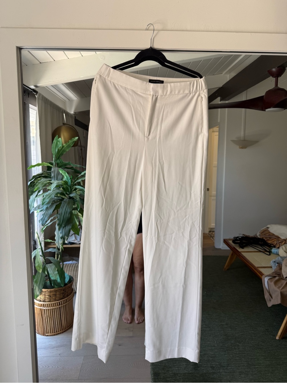 Banana Republic white Wide-Leg Dress Pants